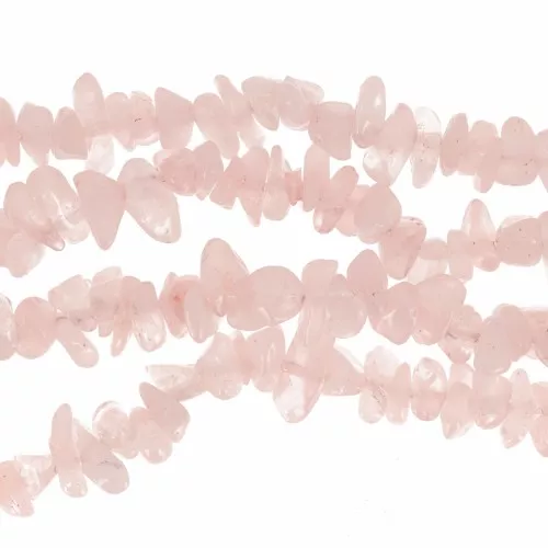 Perle di pietra semipreziosa Chips 5 - 8 mm - Quarzo rosa x78cm