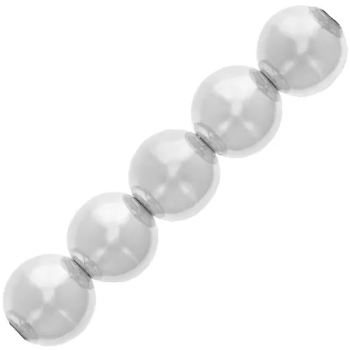 Perline di resina giapponese Miyuki 10 mm - Argento x76cm