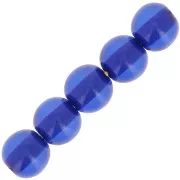 Perle di resina trasparente 6 mm - Blu reale x10
