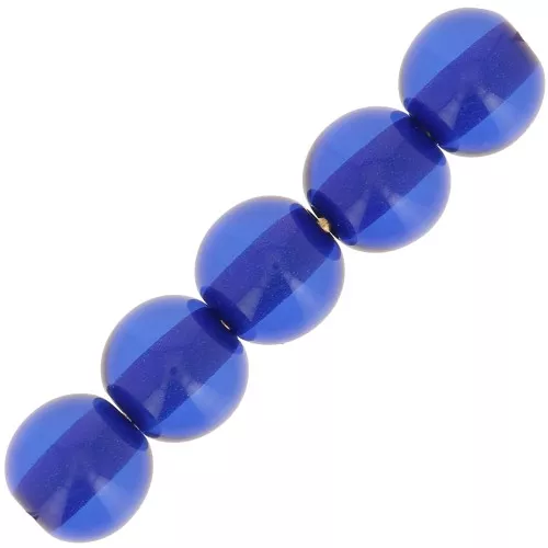 Perle di resina trasparente 6 mm - Blu reale x10