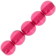 Perle di resina trasparente 6 mm - Rosa scuro x10
