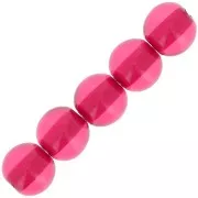 Perle di resina trasparente 6 mm - Rosa scuro x10
