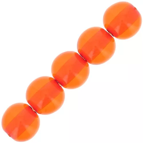 Perle di resina trasparente 6 mm - Arancione x10