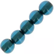 Perle di resina trasparente 6 mm - Blu anatra x10