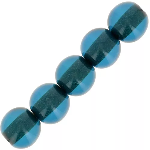 Perle di resina trasparente 6 mm - Blu anatra x10