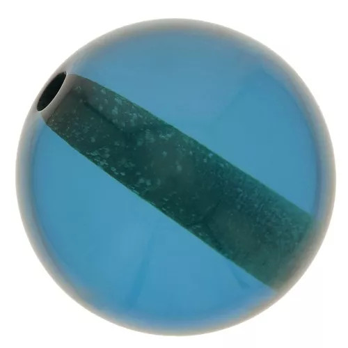 Perla di resina trasparente 8 mm - Blu anatra x1
