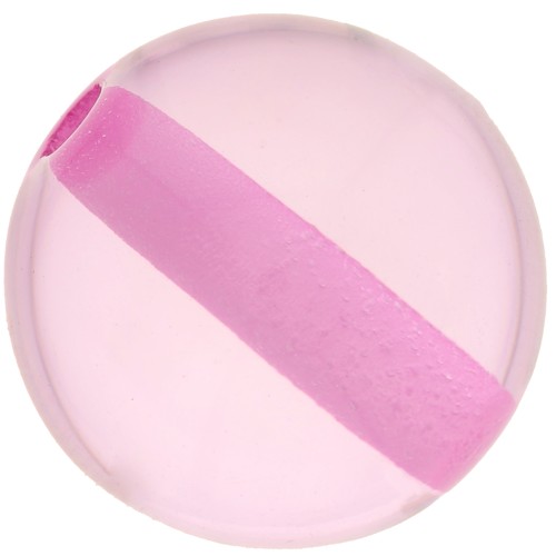 Perla di resina trasparente 12 mm - Rosa x1