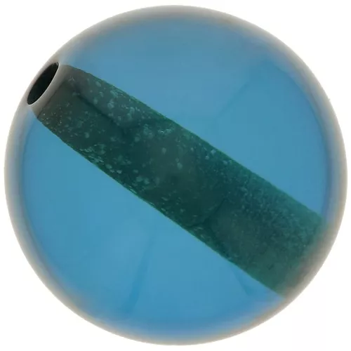 Perlina di resina trasparente 12 mm - Blu anatra x1