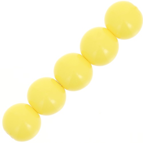 Perle di resina opaca 6 mm - Giallo sole x10