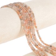 Perline sfaccettate rotonde da 3,5 mm in pietra semipreziosa - Mix di Peach Moonstone x39cm