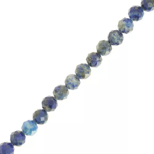 Perline sfaccettate rotonde da 4 mm in pietra semipreziosa - Lapislazzuli x39cm