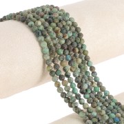 Perline sfaccettate rotonde da 4,5 mm in pietra semipreziosa - Turchese africano - Diaspro x39cm