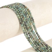 Perline rotonde da 3,5 mm in pietra semipreziosa - Turchese africano - Diaspro x39cm