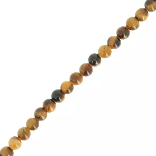 Perline rotonde da 3,5 mm in pietra semipreziosa - occhio di tigre x39cm