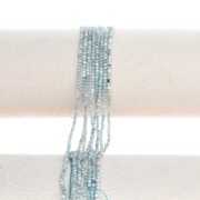 Perle sfaccettate rotonde da 2 mm in pietra semipreziosa - Larimar x37cm