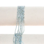 Perle sfaccettate rotonde da 2 mm in pietra semipreziosa - Larimar x37cm