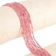 Perline sfaccettate rotonde da 2 mm in pietra semipreziosa - Thulite x39cm