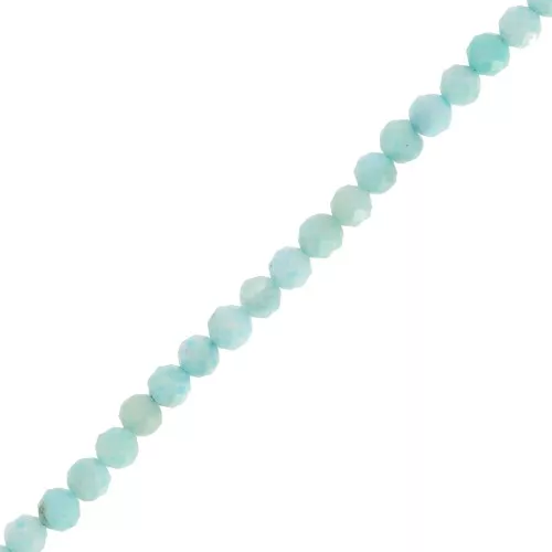 Perline sfaccettate rotonde da 3,5 mm in pietra semipreziosa - Larimar x32cm
