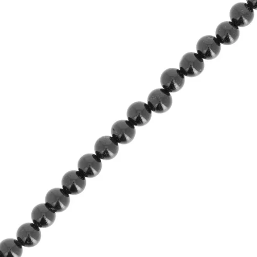 Perline rotonde da 4 mm in pietra semipreziosa - Spinelle nere x36cm