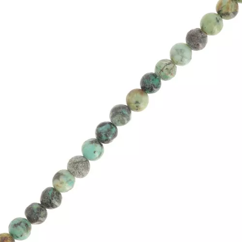 Perline rotonde da 4 mm in pietra semipreziosa - Turchese africano - Diaspro x39cm