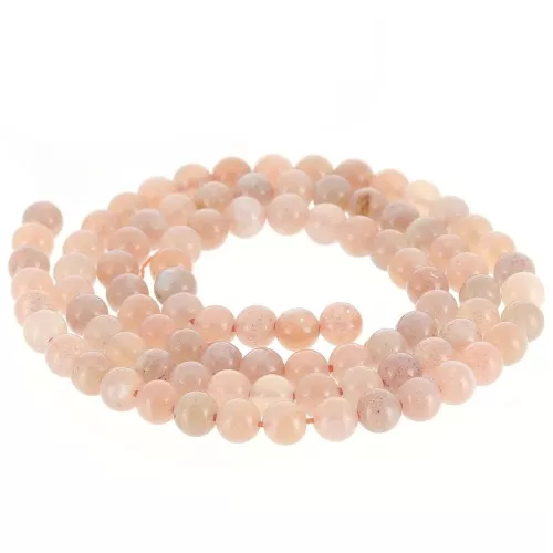 Perline rotonde da 4 mm in pietra semipreziosa - Mix di Peach Moonstone x38cm