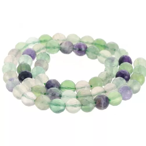 Perline rotonde da 6 mm in pietra semipreziosa - Fluorite x38cm