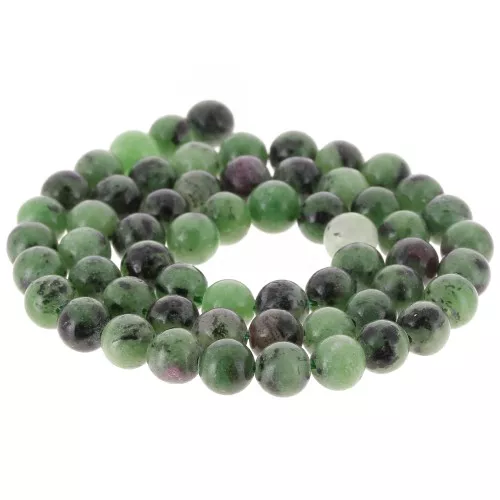 Perline rotonde 6,5 mm in pietra semipreziosa - Rubis Zoisite x39cm