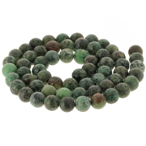 Perline Turchesi Africano 10mm In Pietra Naturale - 36 Pezzi Per Creazione Gioielli Fai Da Te: Bracciali, Collane