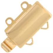 Chiusura a clip a 2 file di rettangoli 12x10 mm - dorato x1