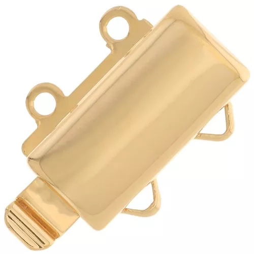 Chiusura a clip a 2 file di rettangoli 12x10 mm - dorato x1