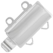 Chiusura rettangolare a due file con clip, 13x10 mm - Bronzo bianco x1
