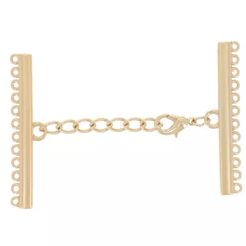 Chiusura a 12 file da 45 mm per bracciale e collana - Dorato x1