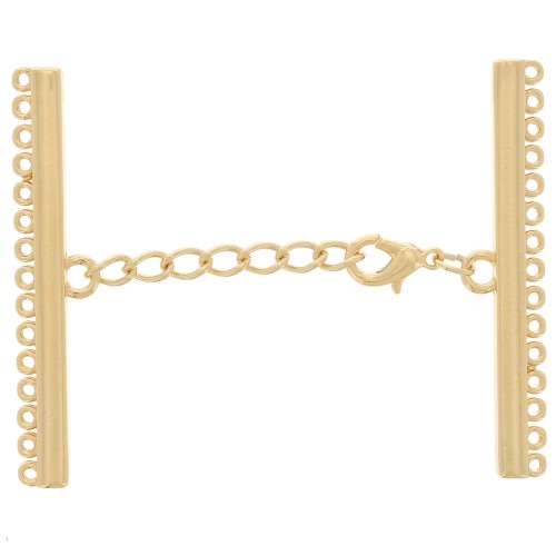 Chiusura a 15 file da 55 mm per bracciale e collana - Dorato x1