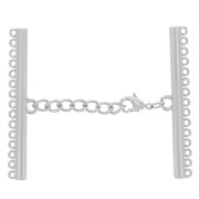 Chiusura a 15 file da 55 mm per bracciale e collana - Rodio x1