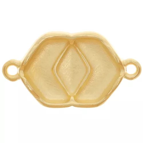 Cymbal- Distanziatore per perline Chevron 23x13mm - Vatos - Dorato con oro fino x1