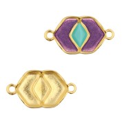 Cymbal- Distanziatore per perline Chevron 23x13mm - Vatos - Dorato con oro fino x1