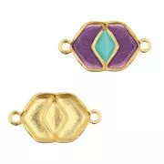 Cymbal- Distanziatore per perline Chevron 23x13mm - Vatos - Dorato con oro fino x1