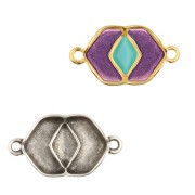 Cymbal - Distanziatore per perline Chevron 23x13mm - Vatos Argento antico x1