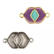 Cymbal - Distanziatore per perline Chevron 23x13mm - Vatos Argento antico x1