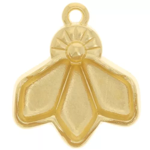 Cymbal - Ciondolo per perle Kite 19x17 mm - Dentro - Dorato con oro fino x1