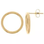 Orecchini a cerchio scavato da 18 mm - Acciaio inossidabile 304L dorato x2