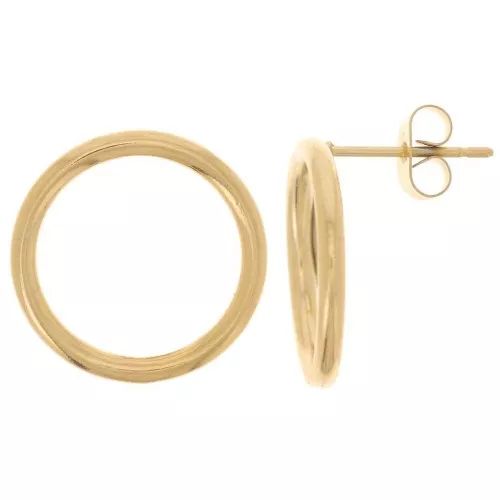 Orecchini a cerchio scavato da 18 mm - Acciaio inossidabile 304L dorato x2