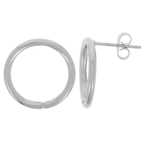 Orecchini perno cerchio scavato da 18 mm - acciaio inox 304 x2