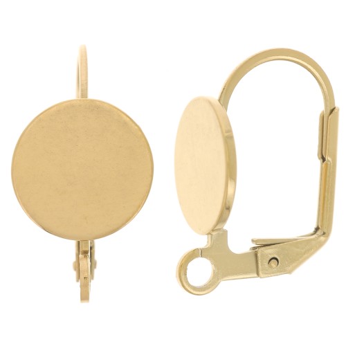 Monachelle da 17mm per cabochon da 10mm - Acciaio inossidabile dorato x2