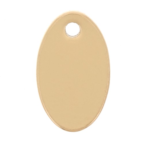 Ciondoli ovali 10x6 mm - Acciaio inossidabile 304 dorato x4