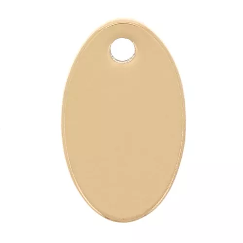 Ciondoli ovali 10x6 mm - Acciaio inossidabile 304 dorato x4