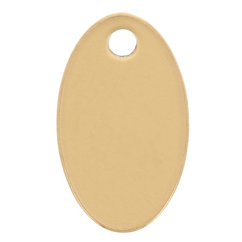 Ciondoli ovali 12x7 mm - Acciaio inossidabile 304 dorato x4