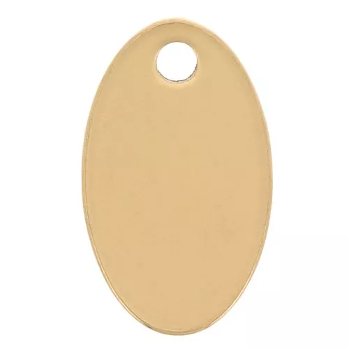 Ciondoli ovali 12x7 mm - Acciaio inossidabile 304 dorato x4