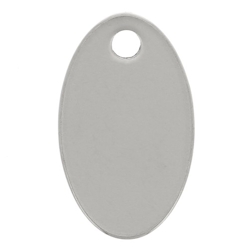 Ciondoli ovali 12x7 mm - Acciaio inox 304 x4