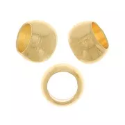 Perline rotonde schiacciabili 4 mm - Dorate in oro fino x25